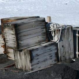 2010-11 Timber boxes stacked at Cape Evans