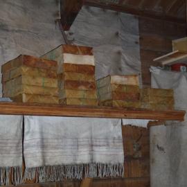 2010-11 Provisions on shelves inside Shackleton's 'Nimrod' hut