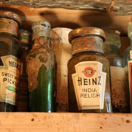 2010-11 Provisions on shelves inside Shackleton's 'Nimrod' hut