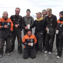 2010-11 AHT team on New Years' Eve, Cape Evans (002)