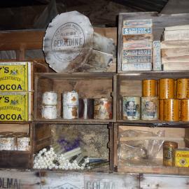 2010-11 Provisions stored in the bulkhead inside Scott's 'Terra Nova' hut