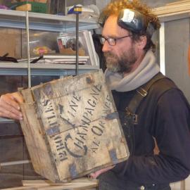 2010-11 Martin Wenzel with a strengthened champagne bottle box