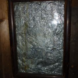 2010-11 Improvised foil mirror mounted on the Wardroom wall, Cape Evans