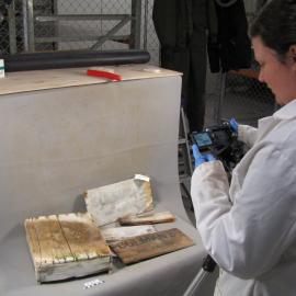 AHT Conservator Jane Hamill in the photo lab (005)