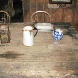 2010-11 Artefacts on the Wardroom table inside Scott's 'Terra Nova' hut (004)