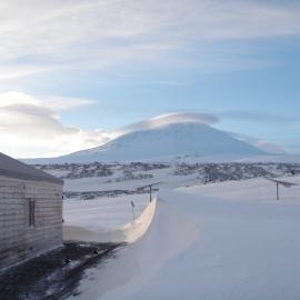 2010-11 View from Scott's 'Terra Nova' hut towards Mount Erebus