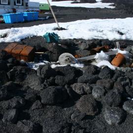 2010-11 Artefacts in situ in the Stone hut, Cape Evans (015)