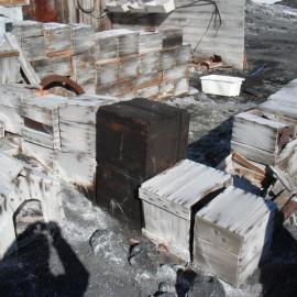 2010-11 Boxes stacked around the Garage area, Cape Royds (003)