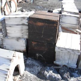 2010-11 Boxes stacked around the Garage area, Cape Royds (002)
