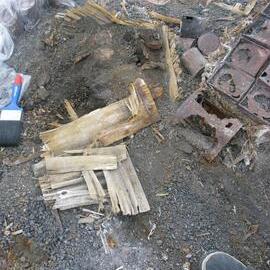 2010-11 Excavation of cache 2, crate E, Cape Royds (001)