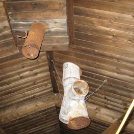 2010-11 Flues protruding from the ceiling, Cape Evans