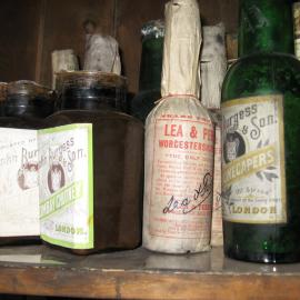2010-11 Provisions on shelves in the galley, Scott's 'Terra Nova' hut