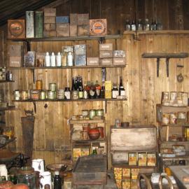 2010-11 Provisions on shelves in the galley, Cape Evans
