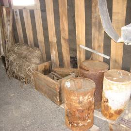 2010-11 Artefacts along the Annexe wall, Scott's 'Terra Nova' hut, Cape Evans (002)