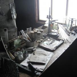 2010-11 Biology bench inside Scott's 'Terra Nova' hut, Cape Evans