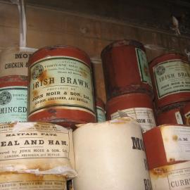 2010-11 Moir's tinned provisions inside Shackleton's 'Nimrod' hut