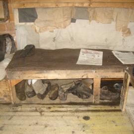 2010-11 Shoes underneath a bunk inside Shackleton's 'Nimrod' hut