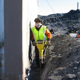 2010-11 Al Fastier digging a trench at Cape Royds