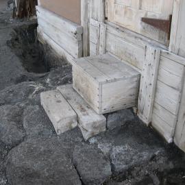 2010-11 Step at the main door of Shackleton's 'Nimrod' hut, Cape Royds (003)