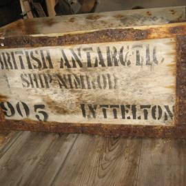 2010-11 Venesta case repurposed as a shelf, Cape Royds