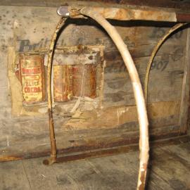 2010-11 Rowntree's Cocoa tins and Brocklehurst's leg protector, Cape Royds