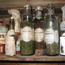 2010-11 Moir's Gooseberries bottles inside Shackleton's 'Nimrod' hut