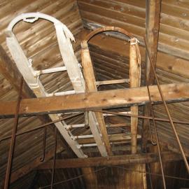2010-11 Sledges in the rafters inside Shackleton's 'Nimrod' hut, Cape Royds