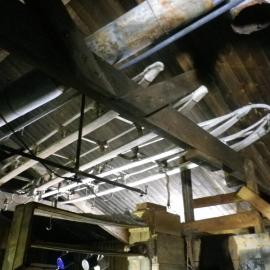 2014 Scott's 'Terra Nova' hut interior, sledges in rafters
