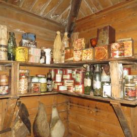 2021 Shackleton's 'Nimrod' hut interior, Main Room, Roberts' pantry food items (003)