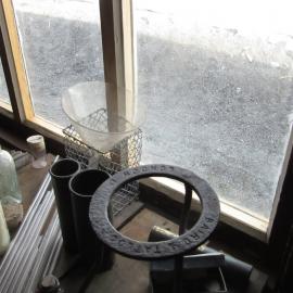 2015-16 Window and biology table, Scott's 'Terra Nova' hut