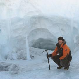 2010-11 John Taylor with an ice cave