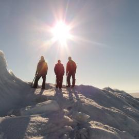 2010-11 Jamie Clarke, Cricket Harbeck, Randy Churchill on a walk