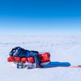 Nigel Watson takes a break during the South Pole Expedition
