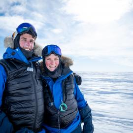 Mike Dawson and Laura Andrews during the South Pole Expedition