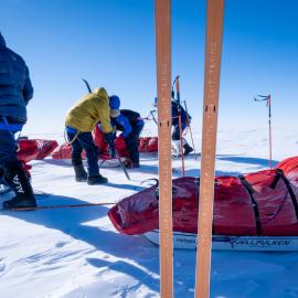 Underside of skis during the South Pole Expedition