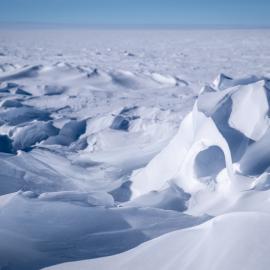 Sastrugi landscape encounted on the South Pole Expedition