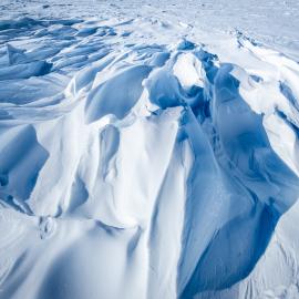 Sastrugi landscape encounted on the South Pole Expedition