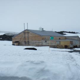 East and north elevation, Scott's 'Terra Nova' hut