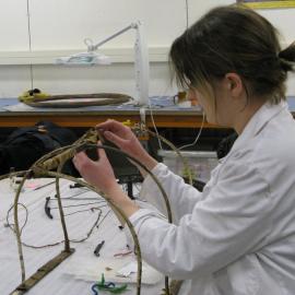 AHT Conservator Georgina Whiteley treating Brocklehurst's Frame (001)
