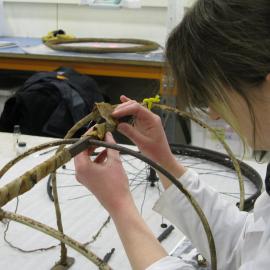 AHT Conservator Georgina Whiteley treating Brocklehurst's Frame (002)