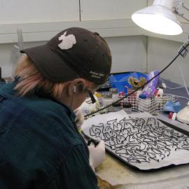 AHT Conservator Melinda Bell at work
