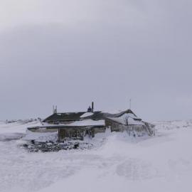 2018-19 Snow build-up around Scott's 'Terra Nova' hut, Cape Evans