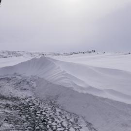 2018-19 Snow build-up around Scott's 'Terra Nova' hut, Cape Evans