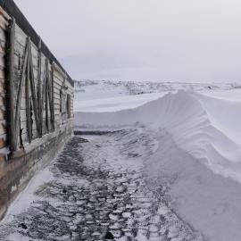 2018-19 Snow build-up around Scott's 'Terra Nova' hut, Cape Evans