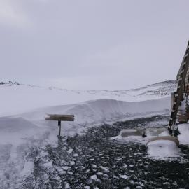 2018-19 Instrument shelter outside Scott's 'Terra Nova' hut, Cape Evans