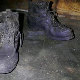 2018-19 Leather boots inside Scott's 'Terra Nova' hut, Cape Evans