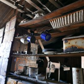 2018-19 Bulkhead shelf inside Scott's 'Terra Nova' hut, Cape Evans
