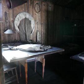 2018-19 Chart table inside Scott's 'Terra Nova' hut, Cape Evans
