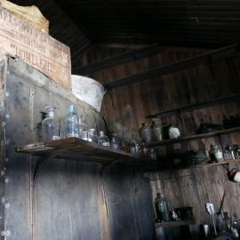2018-19 Artefacts in the Physical Laboratory inside Scott's 'Terra Nova' hut, Cape Evans
