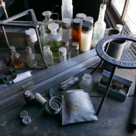 2018-19 Biology bench inside Scott's 'Terra Nova' hut, Cape Evans